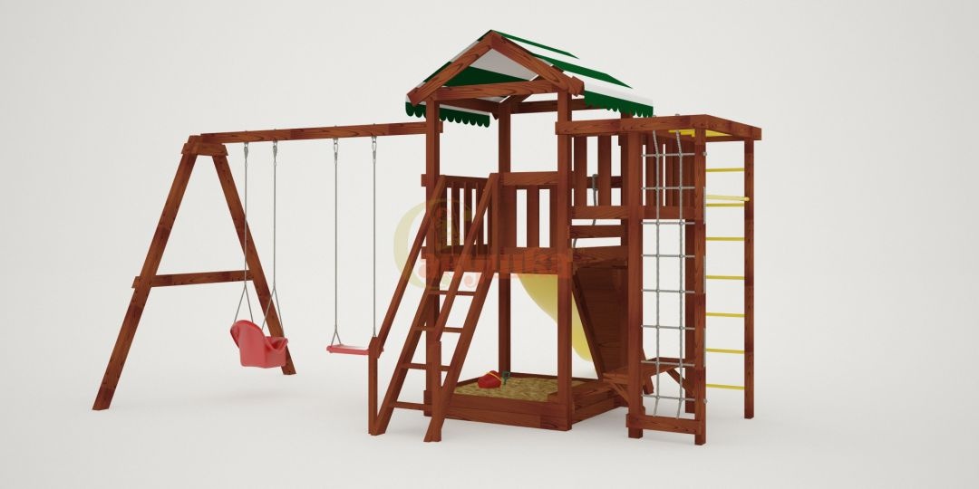 Детская площадка Савушка Мастер 3 - Махагон 4 сезона